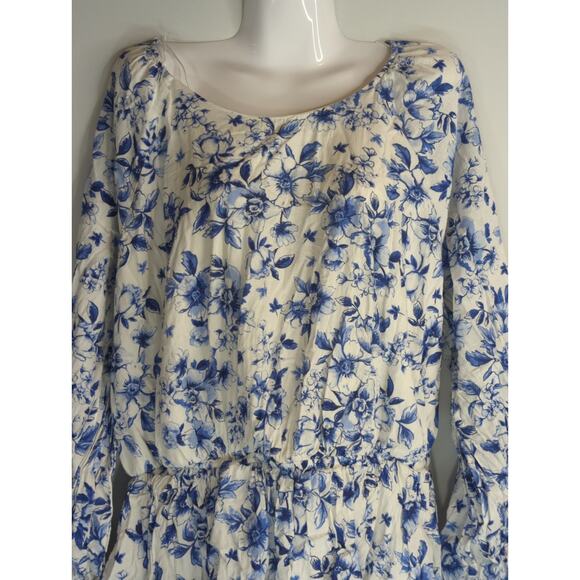 H&M Womens‎ Balloon Sleeve Pure Cotton Open-Back Dress XXL Cottage Core Coquette - Picture 4 of 14